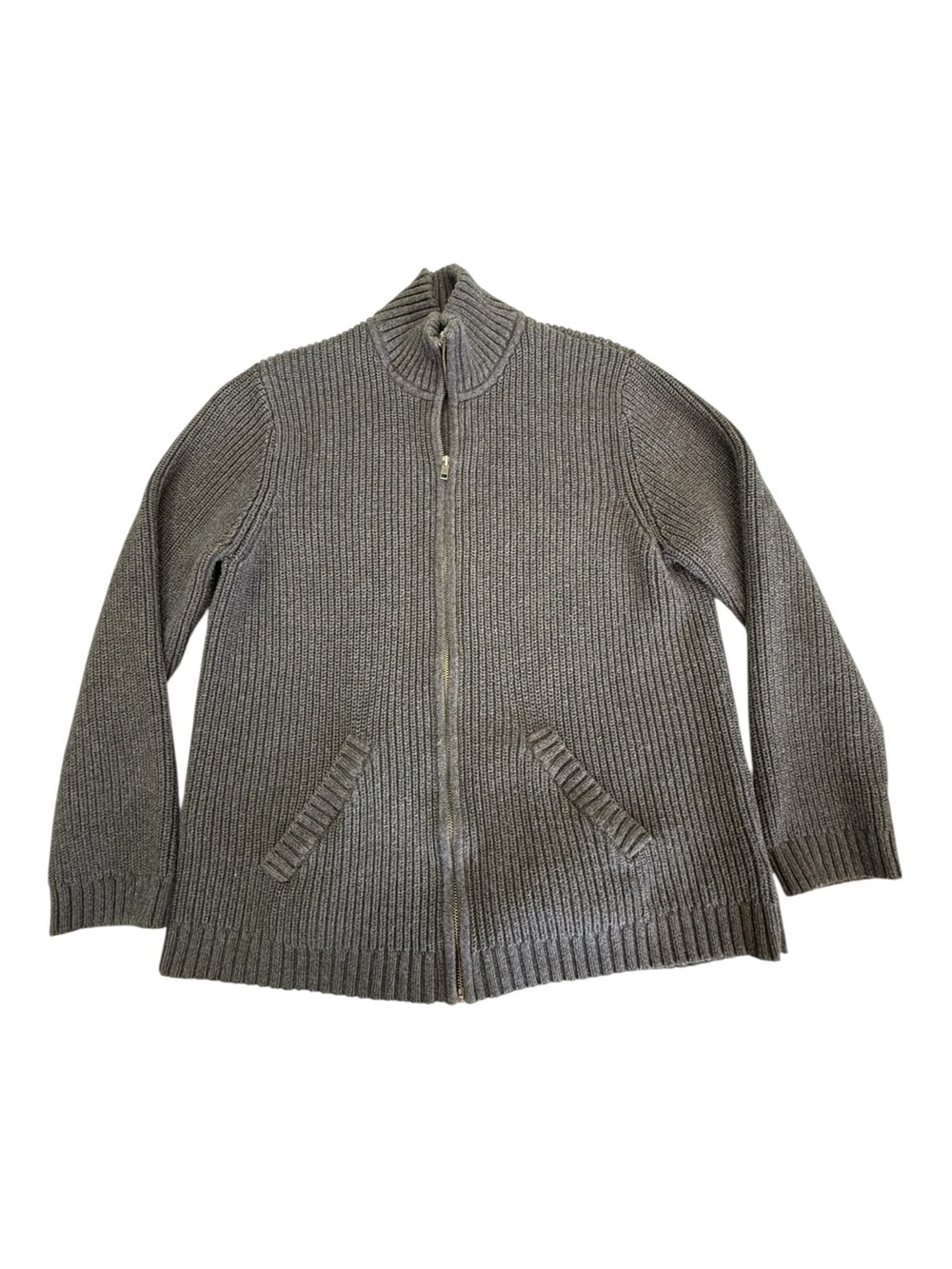 Jones New York Full Zip Heavy Knit Cardigan Size XL
